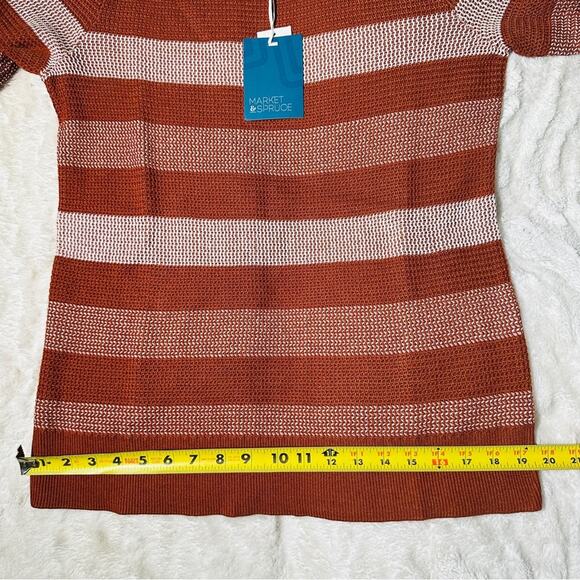 Market & Spruce Size Large Tawnee Cotton Waffle Stitch Sweater Neutral Layering - Picture 12 of 15